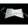 hardbound sketchbook with fabric cover and closure ribbon